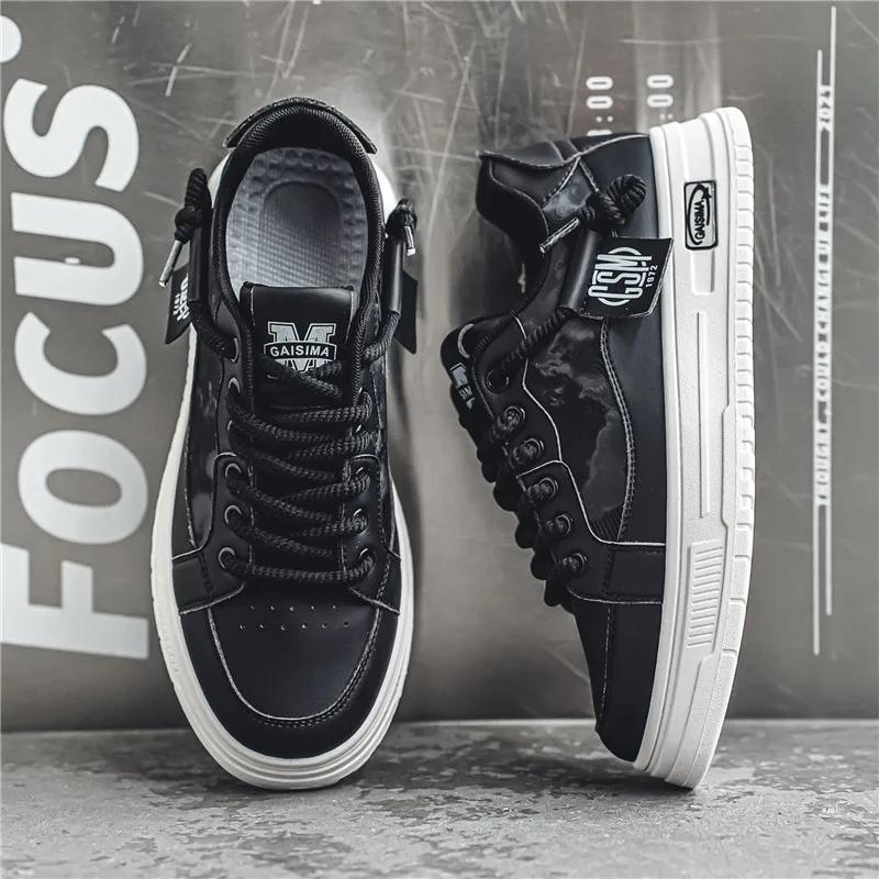 

Повседневные кроссовки, обувь для скейтборда для мужчин, мужские кроссовки, лоферы, весна и осень, спорт и отдых, нескользящие, модные, на все случаи жизни 44 чёрный