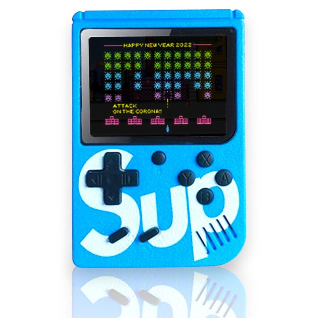 Grigioy Handheld Game Console with 400 Retro Plays 400 Games SUP-style Built-in Games, (Blue)
