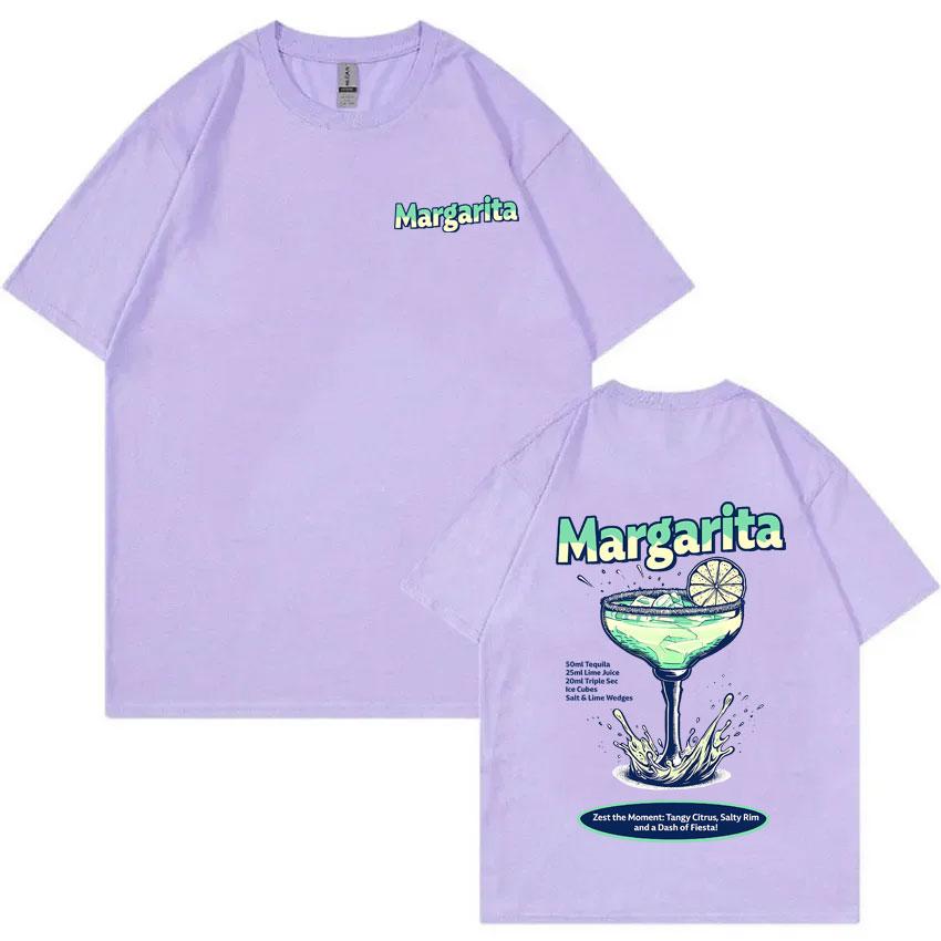 Lustiges Margarita Cocktail Print T-Shirt Herren Damen Mode Lässig Reine Baumwolle T-Shirts Sommer Unisex Vintage Übergroß Streetwear