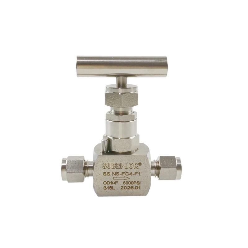 304/316 Stainless Steel High-Pressure Needle Valve - Straight-Through Shut-Off