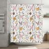 Vintage Floral Print Shower Curtain Soft Fabric Waterproof Bath Decor for Bathroom Decoration White Pink Yellow Gold Brown Black