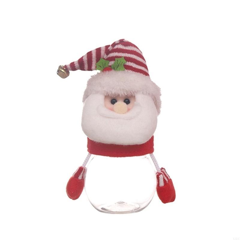 

Clear Container with Lid Christmas Cookie Bottle Plastic Candy Bottle Snowman X3UC