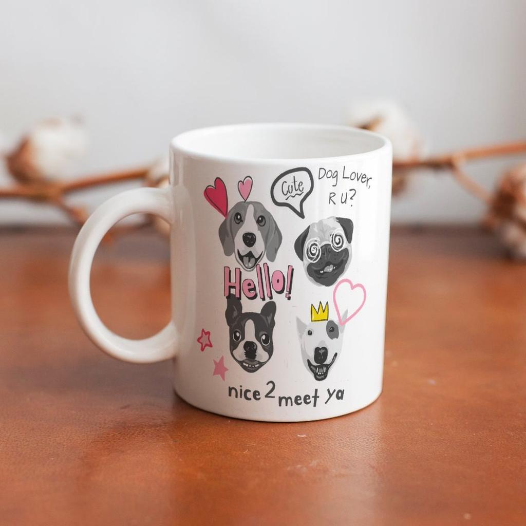 1 Förpackning 11oz Vit Keramisk Mugg Med Tryckt Konst På Båda Sidor Pålitlig Kaffekopp Idealisk För Hemma-Kontoret Dagliga Behov
