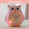 Cartoon Alarm Owl Clock With Talking Night Light Silent Decoration Function