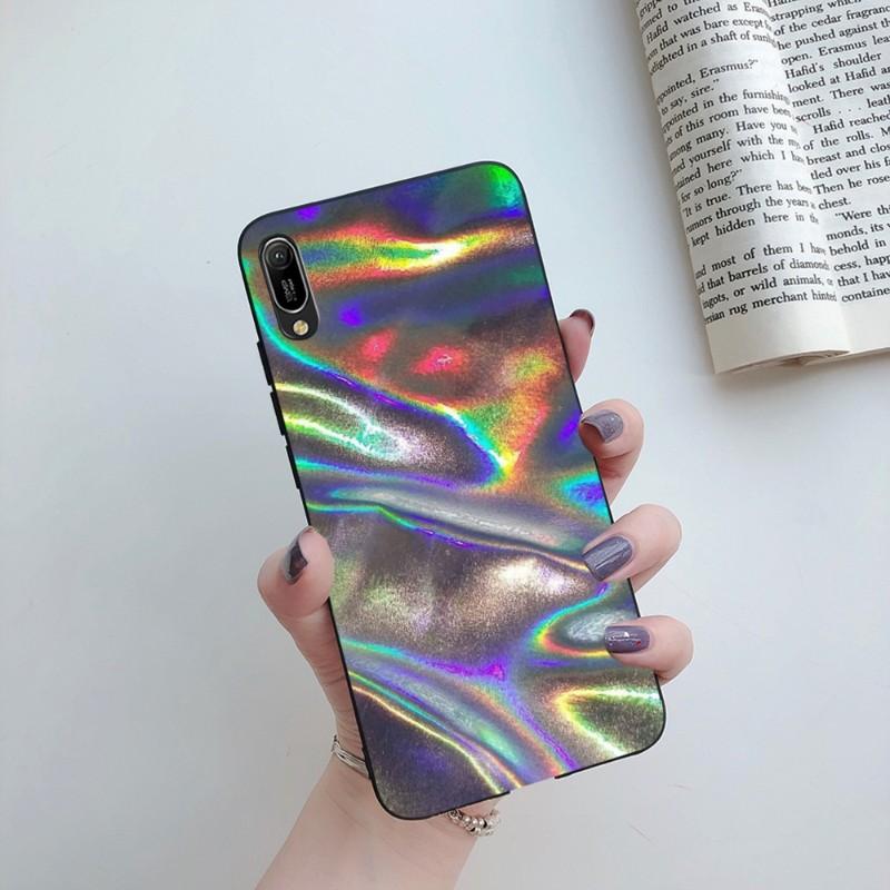 Holographic Colorful Pattern Phone Case For Huawei Mate 40 30 20 10 Pro Lite Nova 9 8 5T Y7p Y7 Soft Black Phone Cover