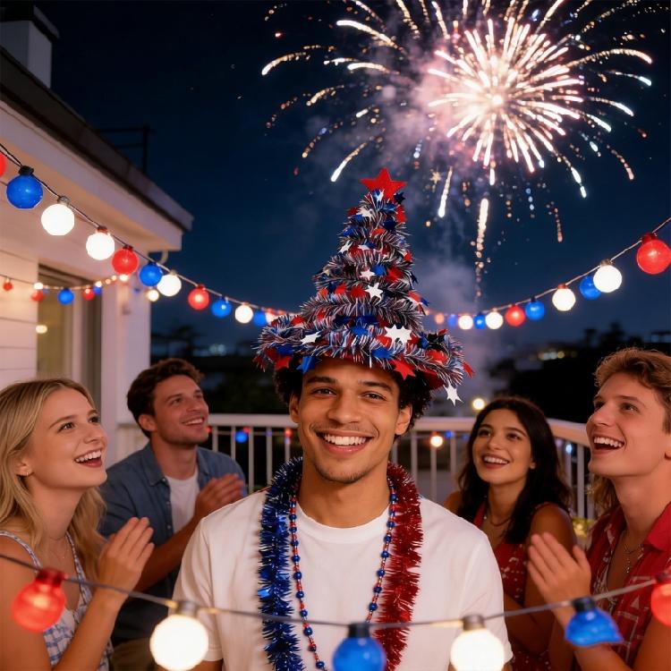 Bold 38cm Fourth Of July Hat With Star Patriotic Decors Great For Themed Parties And Family Celebrations