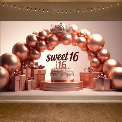 Partydekorationen Sweet 16 Banner Geburtstagsbanner Für Innen Dekoration Mädchengeburtstag Meilenstein Geburtstag