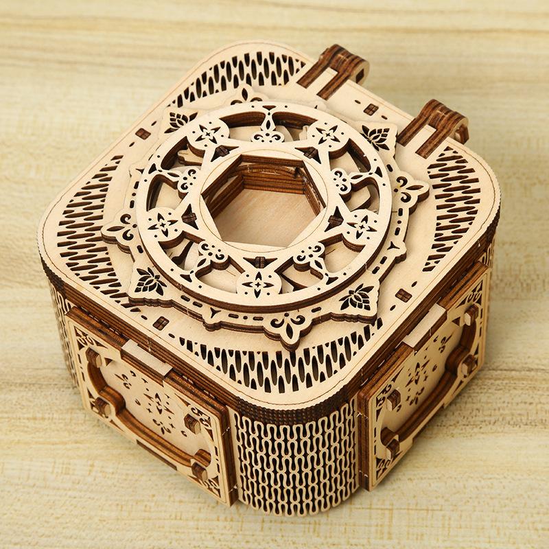 Cross-border New 3D Three-dimensional Puzzle Puzzle Assembled Toys DIY Creative Storage Box Music Jewelry Box Wholesale