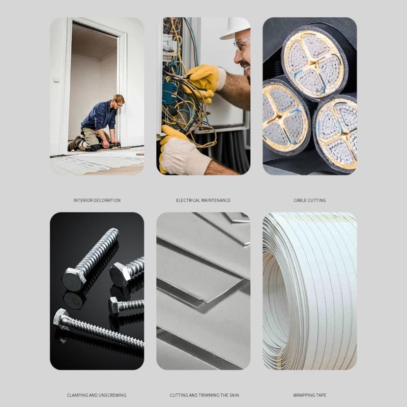 Professional Tin Snips With Crimper Pliers Tool Hexagonal Key Serrated Blade Ergonomic Comfortable Grip Nonslip Design