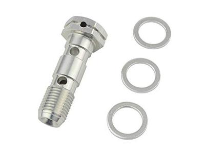 POSH 550021-03 Earls Banjo Bolt Silver 1.00 Double Motorcycle Supplies