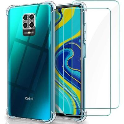 Etui ochronne - E.F.CONNECTION - Redmi Note 9 Pro - Wzmocniona krawędź - Szkło hartowane - Przezroczysty