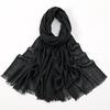 Plain Gold Lurex Glitter Bamboo Fringe Scarf Breathable Soft Thin Shawl Casual Sunscreen Travel Scarves Women Muslim Hijab Sjaal