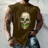 Men's Loose Fit Sleeveless Tank Top Casual Sports Muscle Shirt Halloween Print Comfortable Breathable Lightweight Summer Wear
