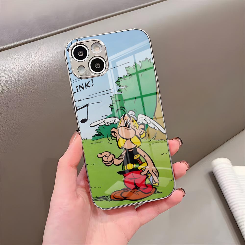 Pouzdro na telefon Asterix a Obelix Pro iPhone 17 Pro Max 15 Pro 16 14 Plus 12 13 Mini 11 Pro Nárazuvzdorný Pokovený Skleněný Kryt