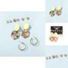 Boucles d'oreilles élégantes en alliage en forme de U pour femmes Design chic en acétate et acrylique