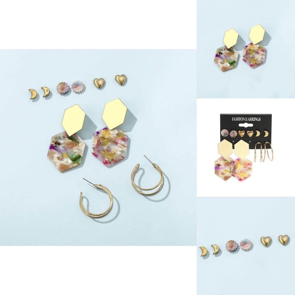 Boucles d'oreilles élégantes en alliage en forme de U pour femmes Design chic en acétate et acrylique