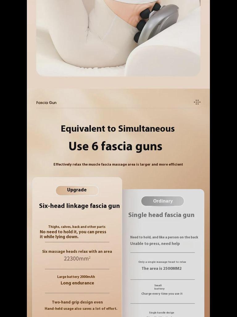 Six-Head Fascia Gun Muscle Relaxer: Deep Tissue Neck and Muscle Massager
