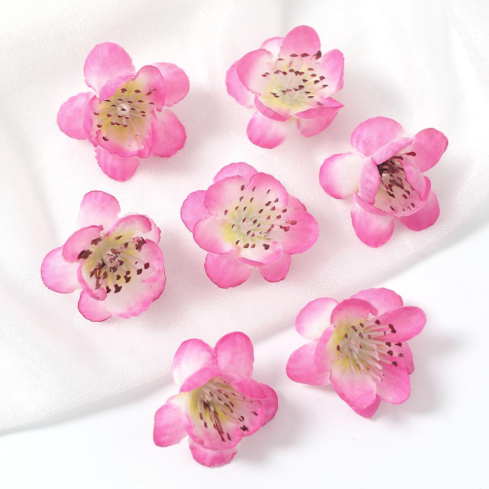 20/30Pcs Peach Blossom Artificial Flower Head For Wall Plant Home Room Decoration DIY Garland Valentine's Day Gift Wedding Decor