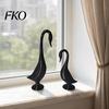 Niche Art Gift 2Pcs 3D Printed Swan Figurine, Artistic Sculpture with Stable Base, Decorative Double Ornament Ornaments, Minimalist Animal for
