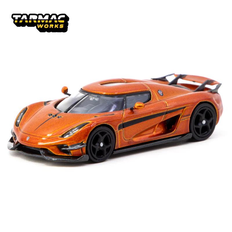 Tarmac Works 1:64 TW Koenigsegg Regera Orange Metallic/Black Stripes alloy car model