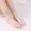 DONG AI Invisible Socks Women Summer Lace Socks Crystal Silk Polka Dot Ankle Socks Glass Black White Transparent Sock for Ladies
