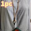 New Cowhide Leather Lanyard with Strong Clip - Long Hanging Rope Keychain for Keys ID Badge Mobile Phone