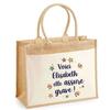 Jute Tote Bag with Pocket Elisabeth She's Awesome! | Reusable Shopping and Grocery Bag Mother's Day Birthday Gift