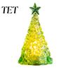 Decorative Tree for Window Display Glowing Christmas Night Light, Mini Lighted with Star, Indoor Modern Minimalist Atmosphere Faux Crystal Tabletop