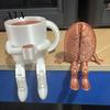 Compact Structure Sculpture 3D Printed Articulated Coffee Cup Figure, Movable Joint Desk Statue, Cute Versatile Room Decoration Bean Ornament,