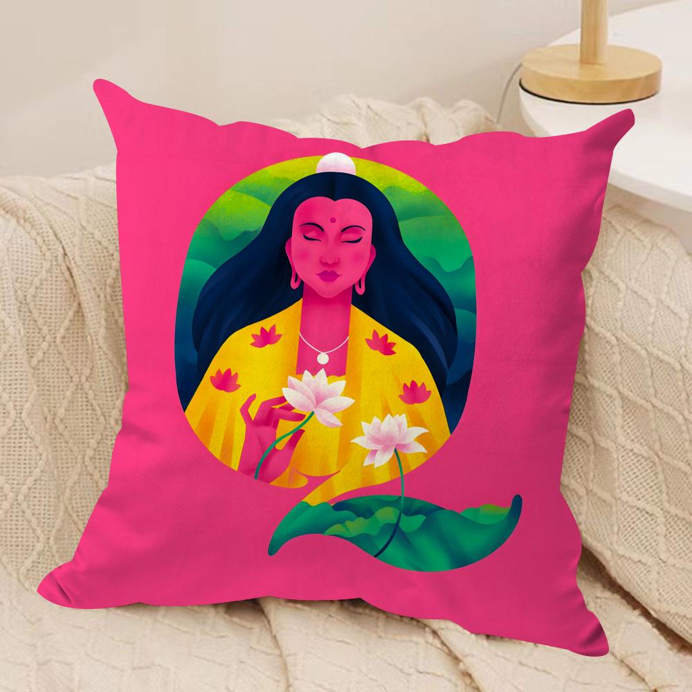 Interesting Letters Cushion Cover Soft Plush Fabric DoubleSided Printed Sofa Cushion Cover for All Seasons Home Decor Gift