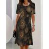 2026 New Women's 3D Digital Print Dress Round Neck Casual Dress