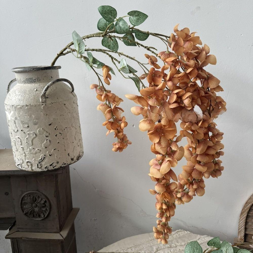 

6 Forks Artificial Wisteria Flowers Purple Bushy Vine Artificial Faux Plants Vine Decorative Rattan Fake Flower String хаки