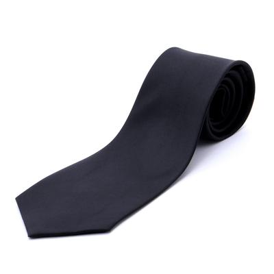 [Nepal Tiger] Formal Tie, Plain Black, for Ceremonial Occasions, Weddings, Receptions, Funerals, Wakes, and Memorial Services.