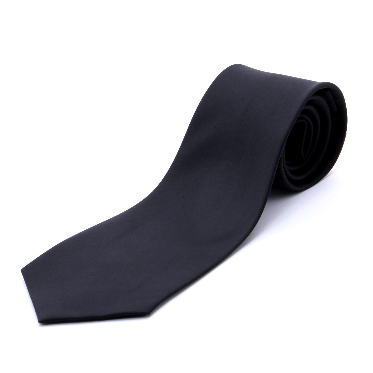 

[Nepal Tiger] Formal Tie, Plain Black, for Ceremonial Occasions, Weddings, Receptions, Funerals, Wakes, and Memorial Services.