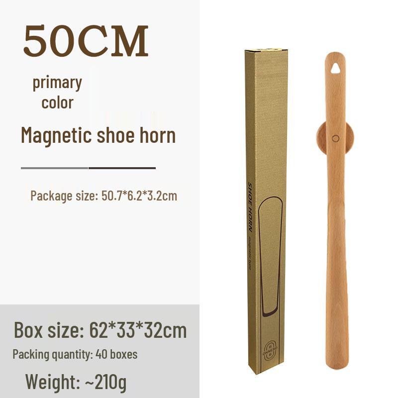 Black Walnut Long-Handled Magnetic Shoehorn: Elderly & Pregnant-Friendly Shoe Lifter Artifact.