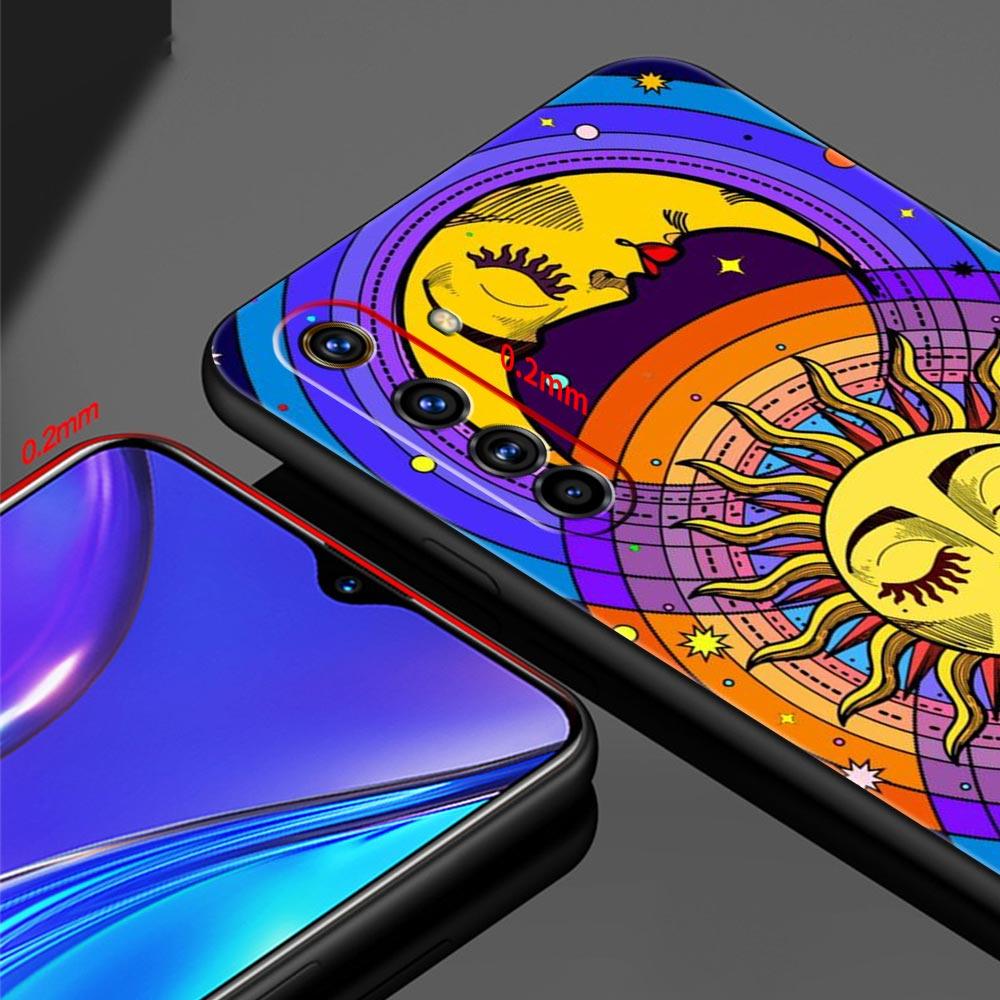 Soft TPU Case For Realme C67 C63 C55 C53 C25 C21 10 11 12 13 GT 2 3 5 Pro Plus 5G Shockproof Phone Cover Funny Sun Moon Face Bag