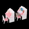 Doll Play Dollhouse Furniture Desk+Lamp+Laptop+Chair Accessories For 1/6 Doll