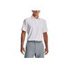 Under Armour Solid Color Golf Short Sleeve Polo Shirt Men Tops White 1378673-100