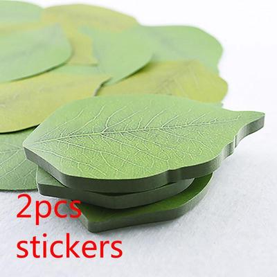 2PCS Coloffice Creative Paper Stickers Simulation Green Leaves Leaves Pads