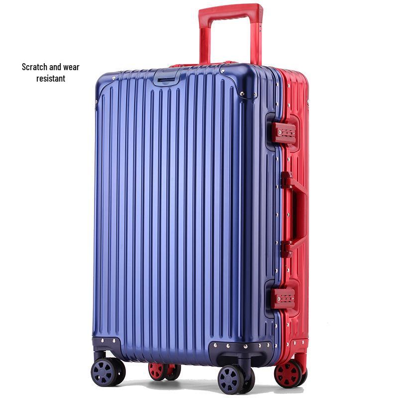 Premium Aluminum-Magnesium Alloy Suitcase with Universal Wheels - Fashionable Hard Shell Luggage for Students