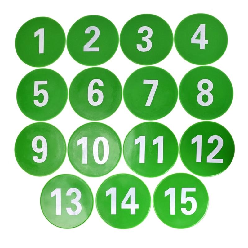 Numbered Spots Marker Flat Floor Spots Markers for Field and Courts Marking Fitness Agility Training Sport Game Exercise