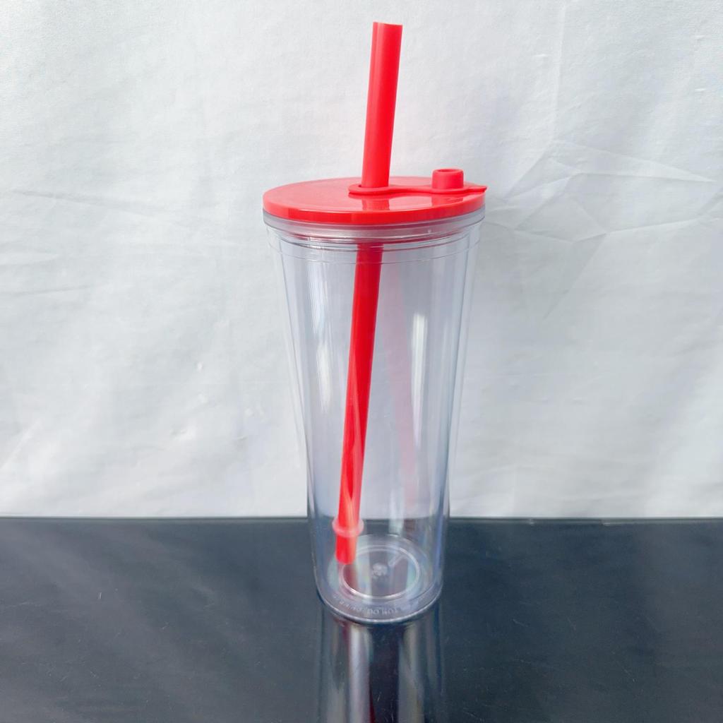 Tazza da viaggio in paglia a doppio strato da donna 2024 con coperchio, Tazza da tè Boba da 24 OZ