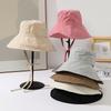Hat Women's Solid Color Versatile Bucket Hat Summer Outing Big Brim Sun Hat Simple Sun Hat Thin