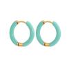 Fashion Fine Jewelry Earrings 2023 Women Simple Small 12mm Huggie Cartilage 18K Gold Plated Stainless Steel Enamel Hoop Earrings