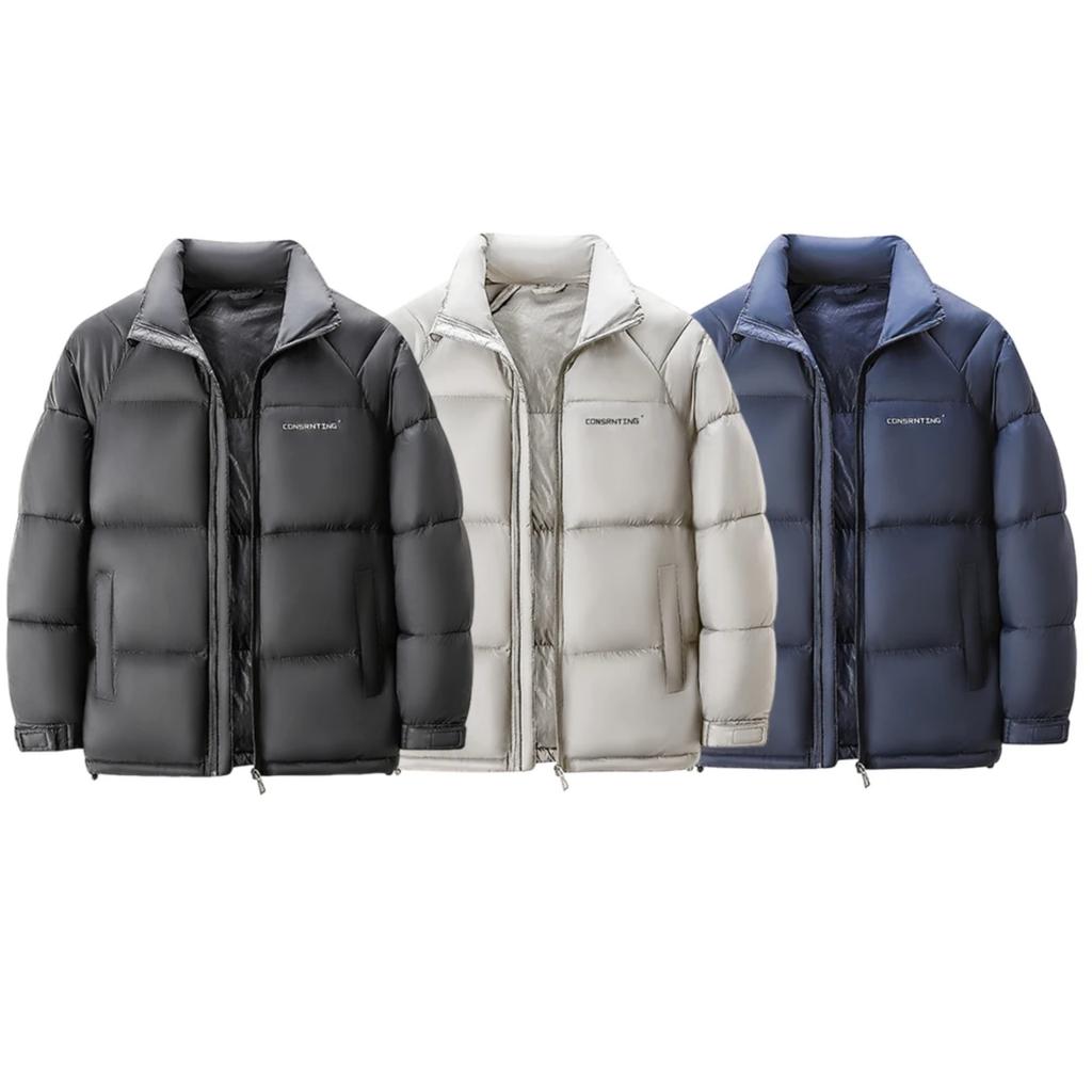 In 2025, men's high-neck cotton jacket, classic warm and frost-proof jacket, men's winter business casual sports leather coat