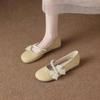 Francouzské perlové boty Mary Jane dámské 2025 léto nové boty beanie s měkkou podrážkou večerní večerní vánek plochá podrážka se sukní jediné boty