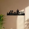 1 pz Arte da Parete in Metallo Skyline di Barcellona, Murale Statua Città Regalo per Capodanno Natale, Resistente alle Intemperie Decorazione per Patio Esterno Recinzione Giardino