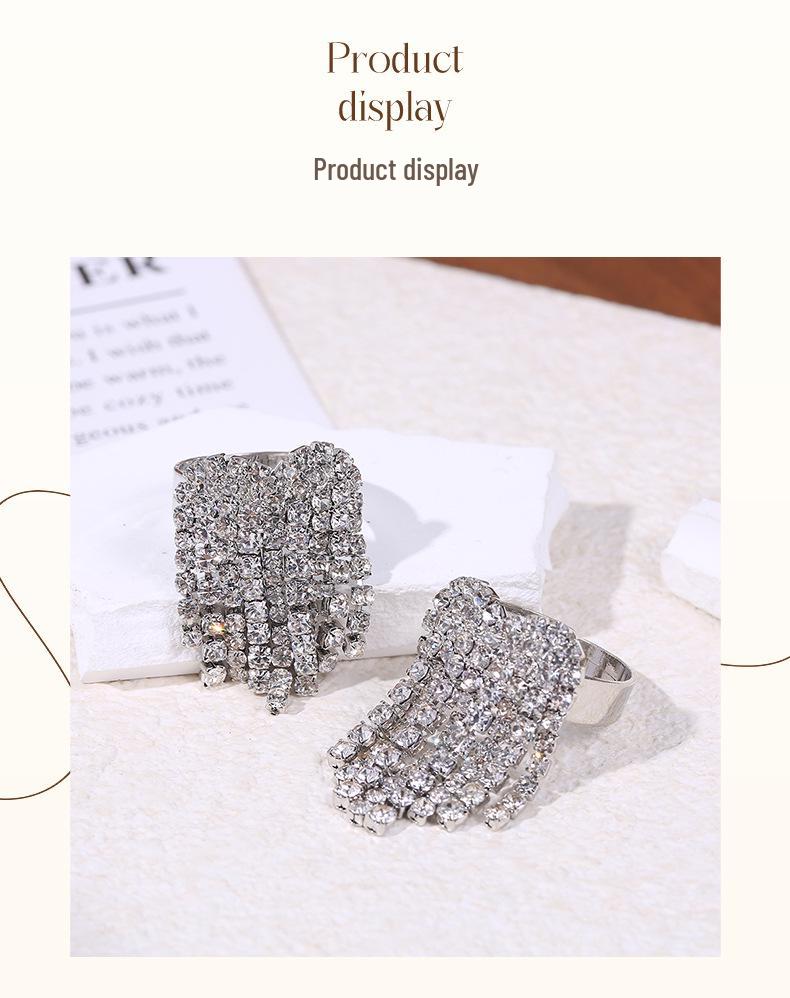 Stainless Steel Zirconia Gem Ring: Adjustable, European and American Style, Holiday Design