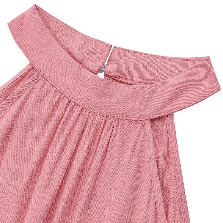 Summer Women Casual Sleeveless Halter Jumpsuit Loose High Waist Wide Leg Pants Solid Color Belt Jumpsuits Sizes S XL