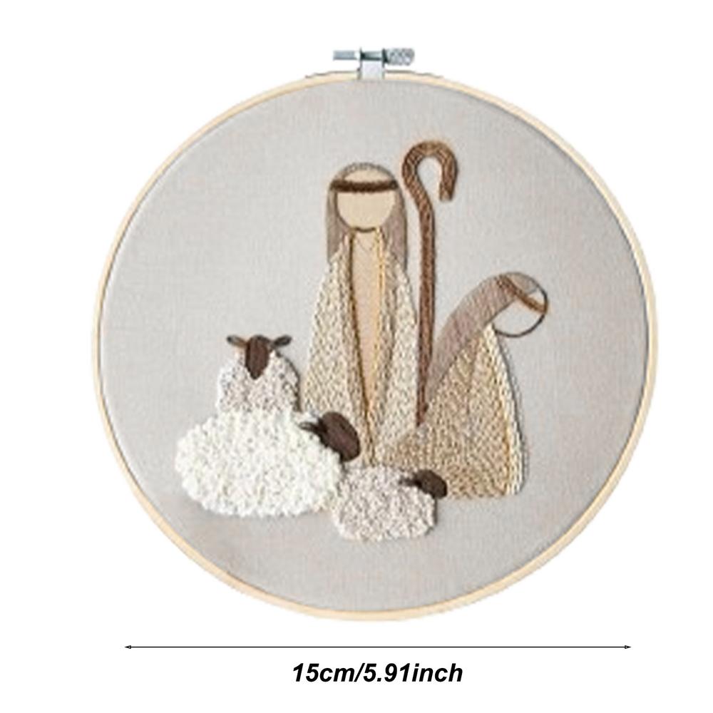 Anfänger Krippen Stickset Krippen Bastelset Stick-Ornament-Set Mit Farbigem Garn Für Anfänger Männer